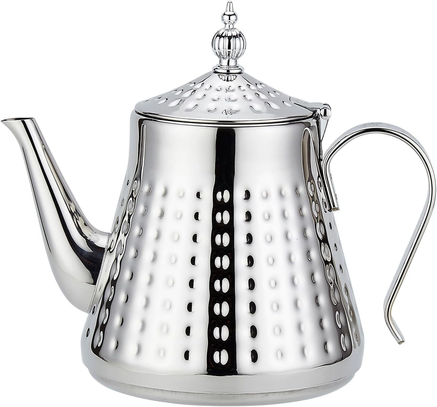 Stainless Steel Teapot 40oz 1.2L Tea Pot w/ Infuser Hammered Finish