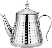 Stainless Steel Teapot 40oz 1.2L Tea Pot w/ Infuser Hammered Finish