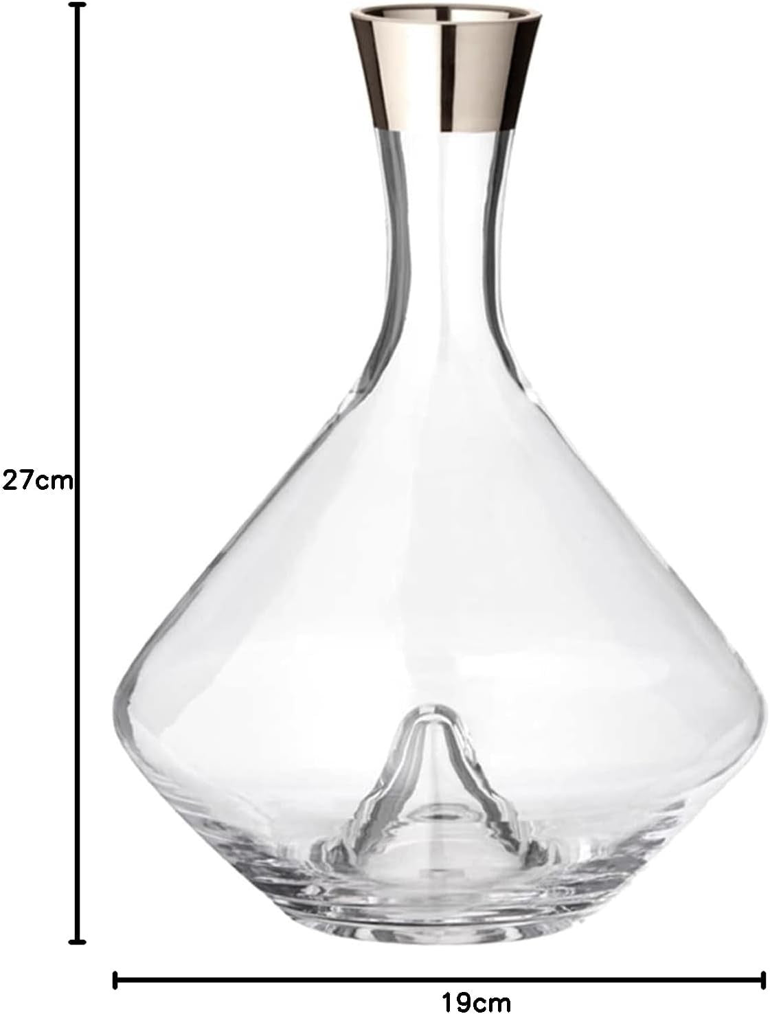 Luxury Crystal Carafe 2.1L Platinum Rim Glass Water Wine Decanter