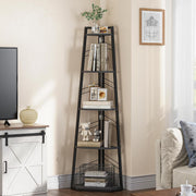 Tall 5-Tier Corner Ladder Shelf – Modern Space-Saving Display Unit for Home & Of