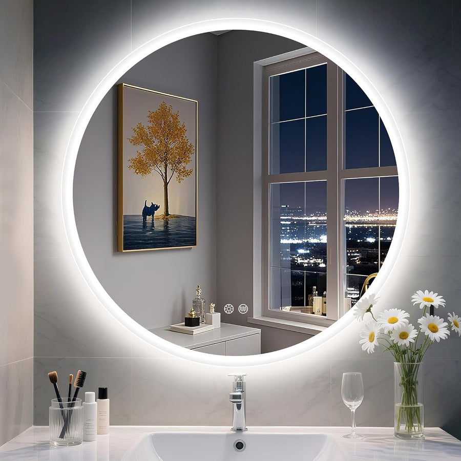 LED Bathroom Mirror 80x80cm Bluetooth Anti-Fog Dimmable Touch
