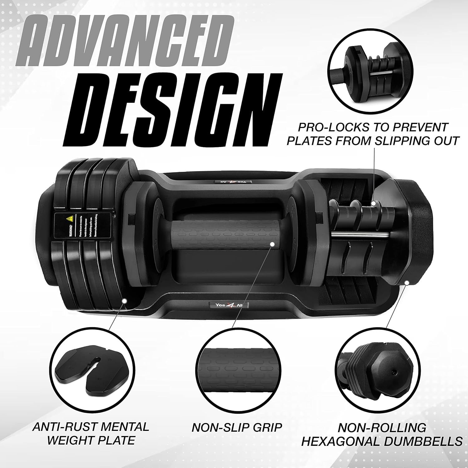 5-in-1 Adjustable Dumbbells Pair 15–55LB One-Second Dial Home Gym