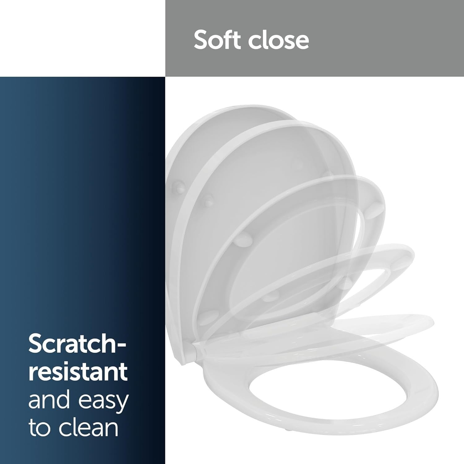 Tirso Oval Wrapover Soft Close Toilet Seat White Antibacterial Duroplast