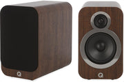 HiFi Bookshelf Speakers Pair | 125W Stereo 2-Way | Deep Bass English Walnut