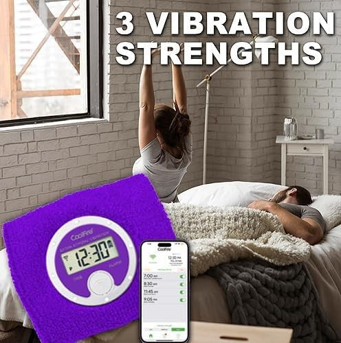 Silent Vibrating Alarm Watch Purple Wristband for Heavy Sleepers Hearing Impaire