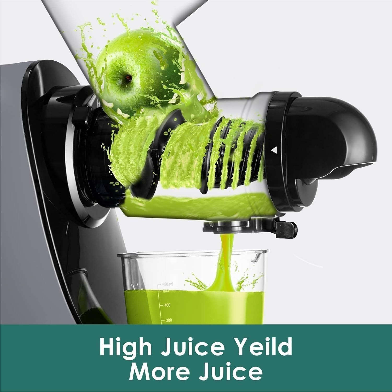 Cold Press Slow Juicer Wide Feed Chute BPA Free Quiet Motor High Yield