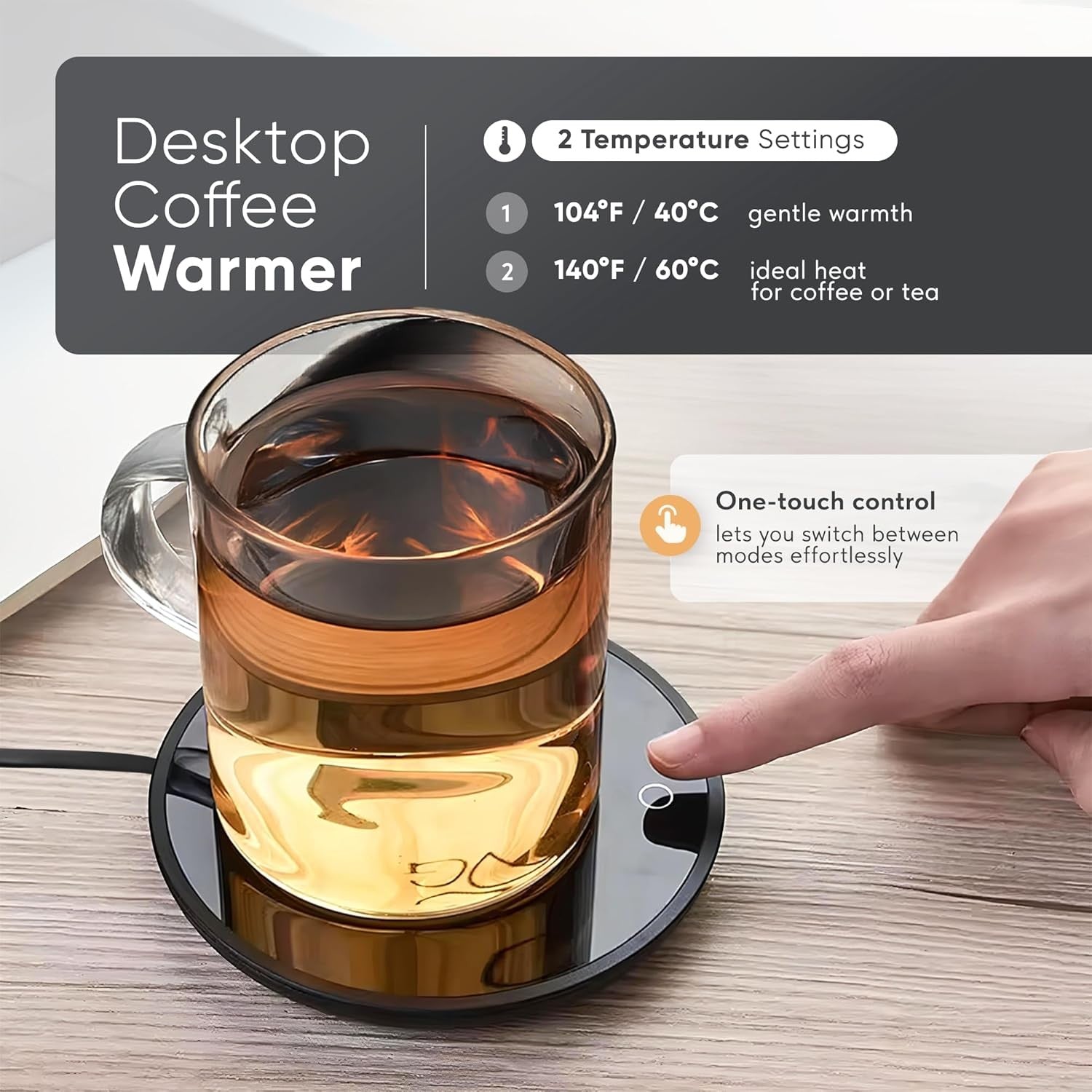 Coffee Mug Warmer Smart Desk Cup Heater Auto Shut Off 12cm