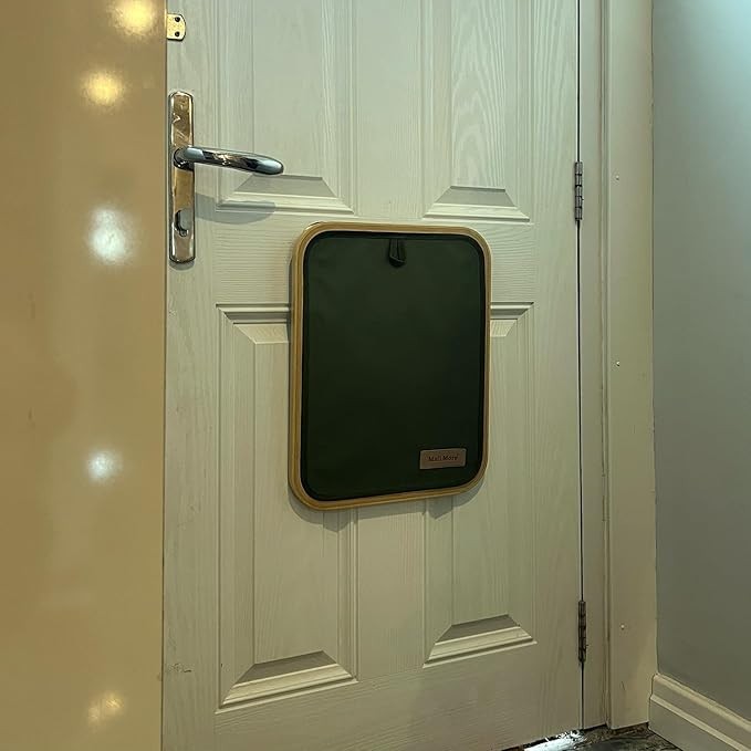 No-Drill Letterbox Mail Catcher | Bamboo Frame | Draft Stopper | Pet Safe