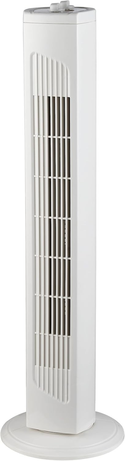 32" Tower Fan – 3-Speed Quiet Oscillating Cooling Fan w/ Timer & Handle White