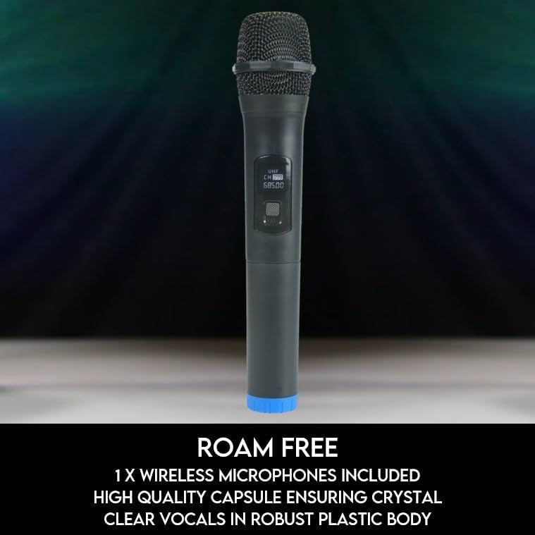 Portable Karaoke Machine with Wireless Mic & Disco Party LED