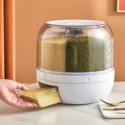 6 Grid 360° Rotating Rice Dispenser Airtight Grain 5KG