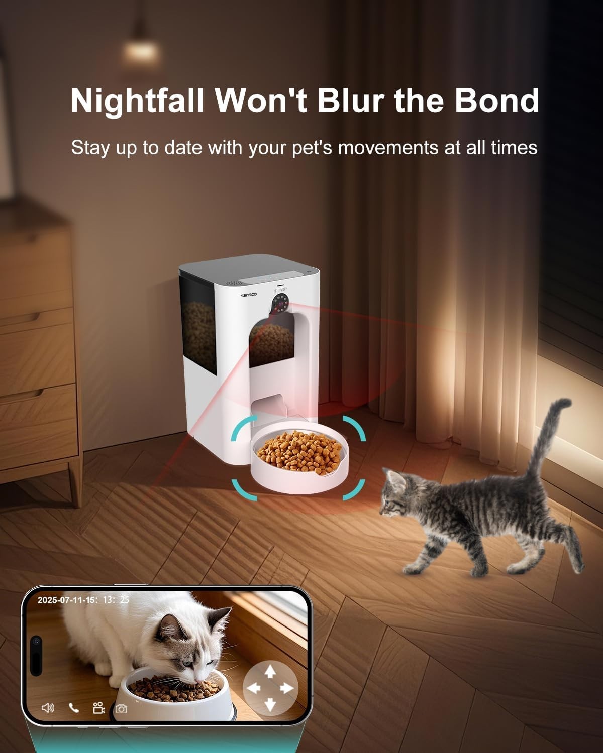 Smart Pet Feeder with 2K Camera WiFi App Control 4L Auto Food Dispenser