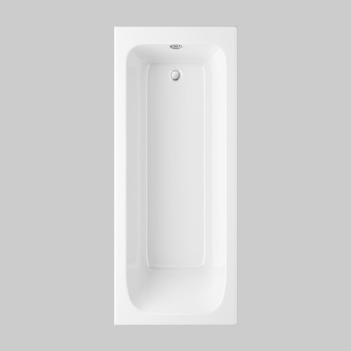 1700x700mm White Gloss Single Ended Straight Acrylic Bathtub with Feet
