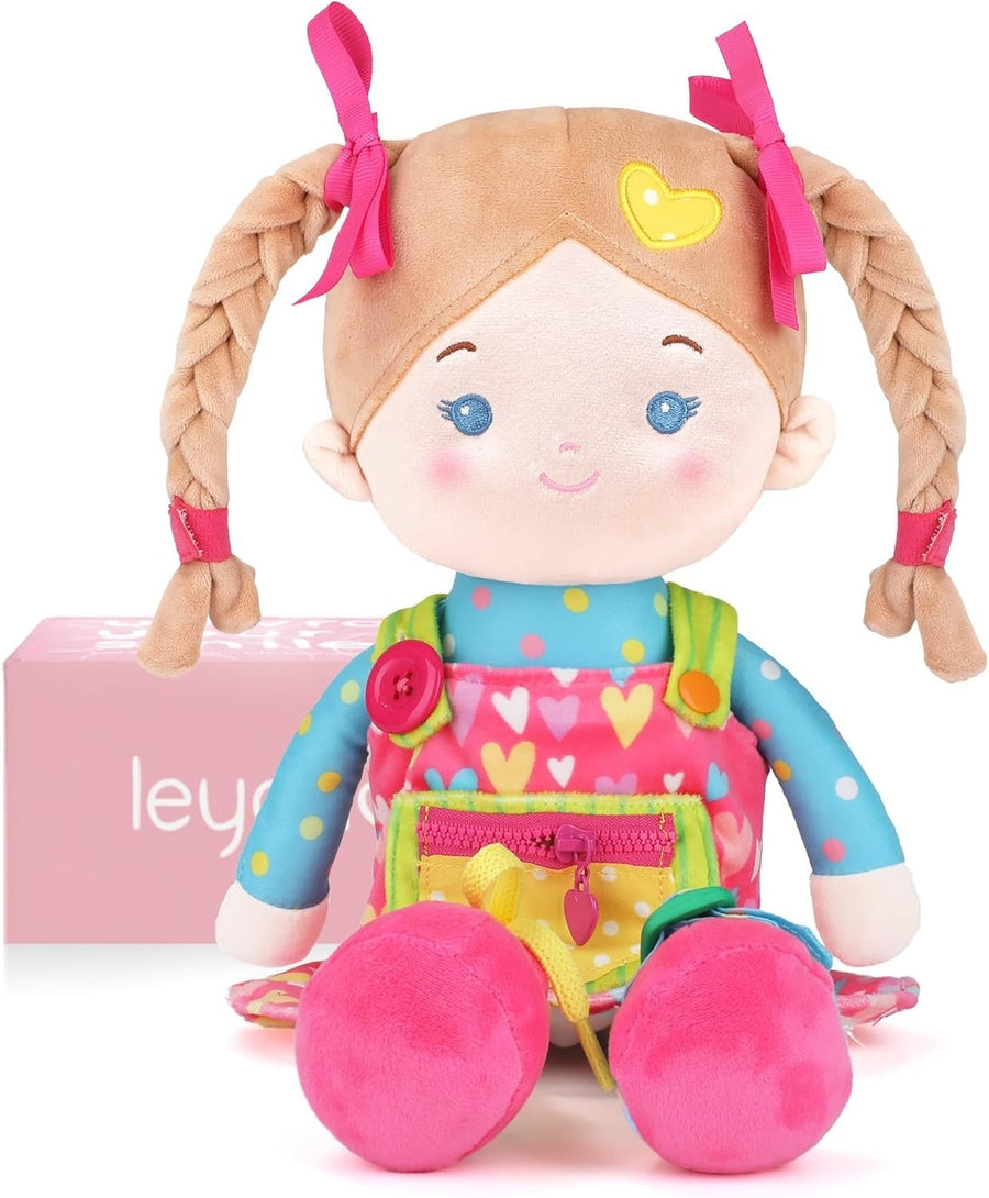 Montessori Sensory Plush Doll 16in Busy Button Learning Toy Toddler