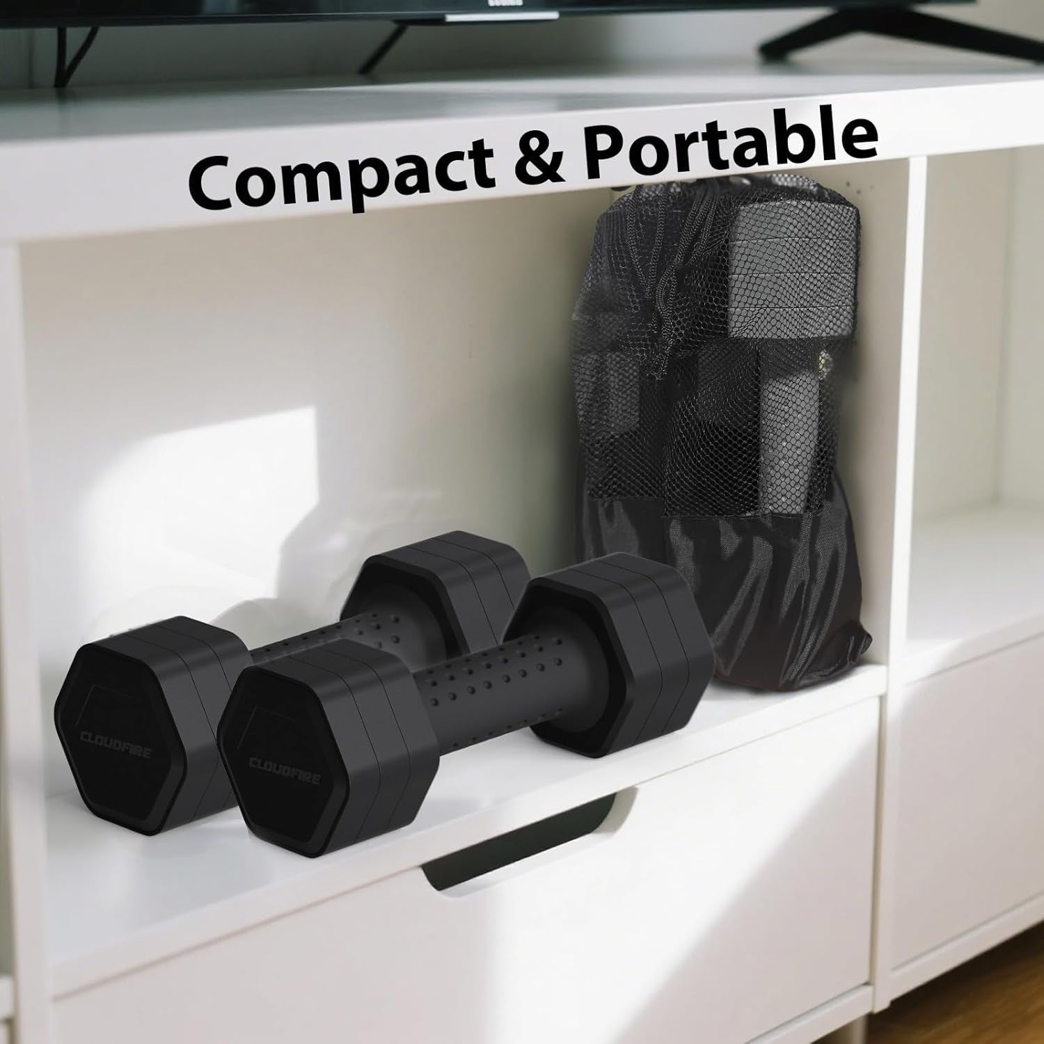 4-in-1 Adjustable Dumbbell Pair 1–2.3kg Soft Grip Non-Slip Home Gym