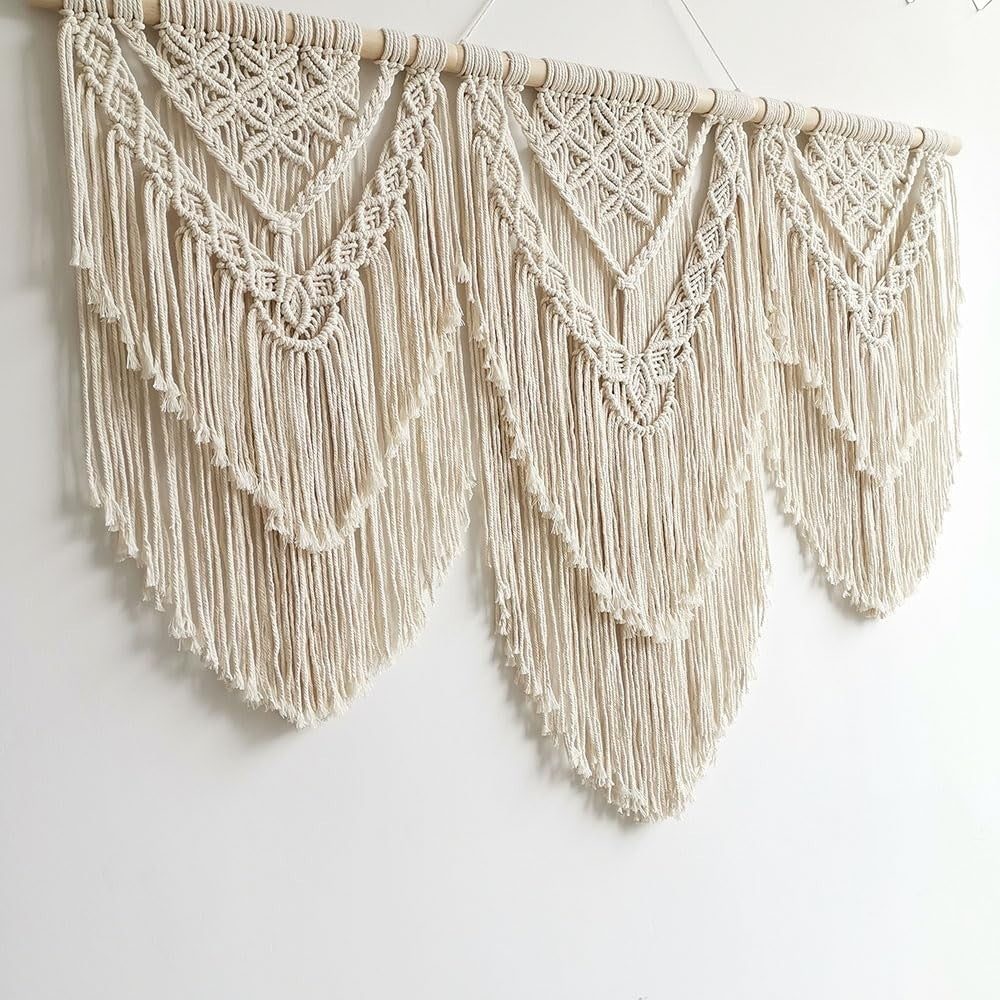 Large Boho Macrame Wall Hanging 110x82cm Bedroom Decor