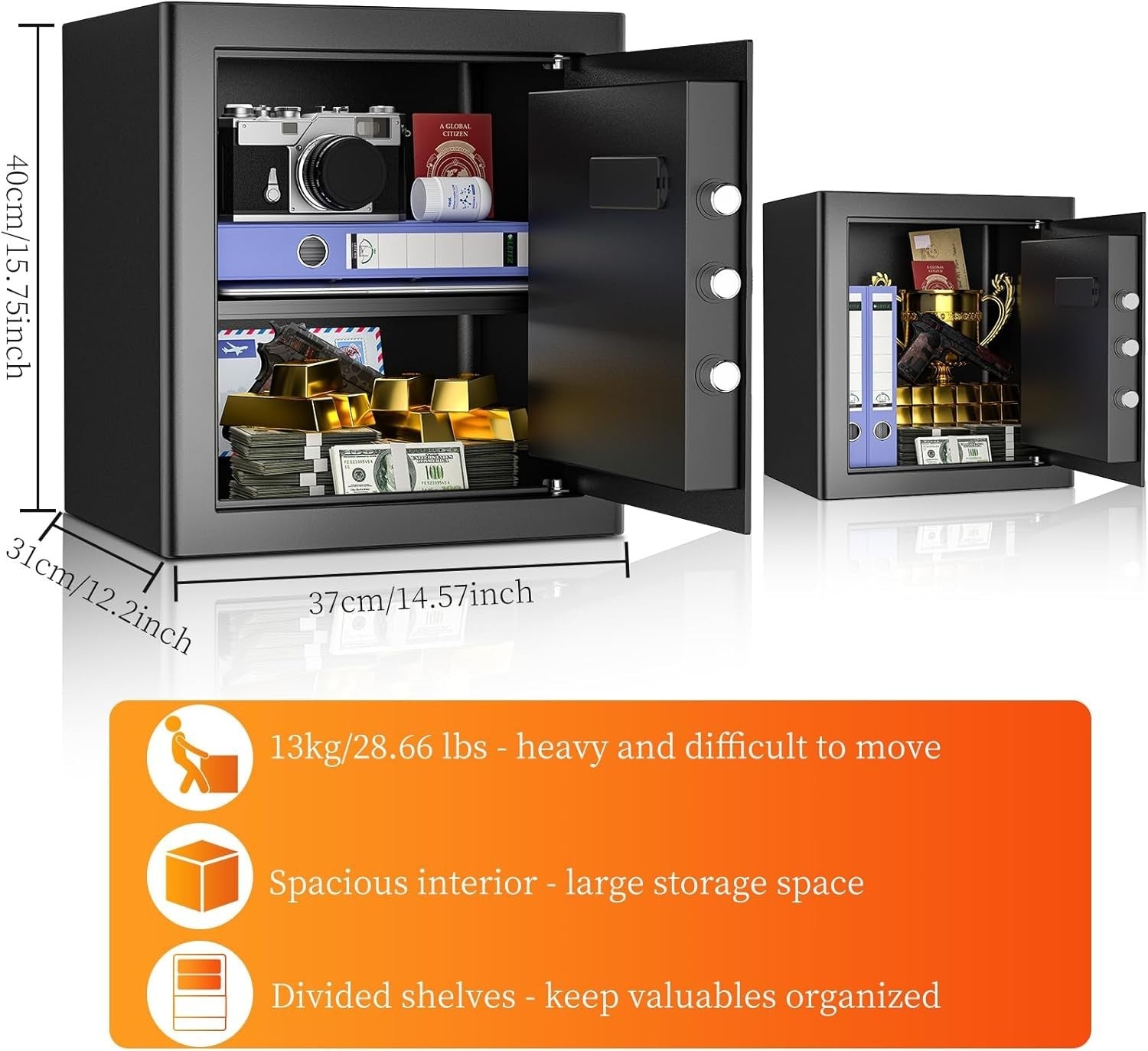 42L Digital Safe Box Electronic Keypad Security Cabinet with Keys