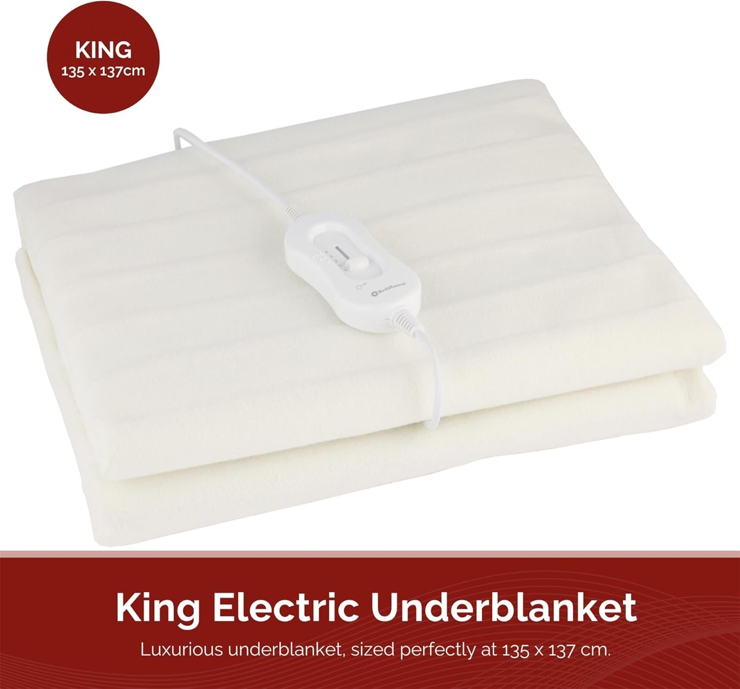 King Electric Heated Underblanket Fitted Bed Warmer 3 Heat Levels Washable