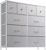 Tall Fabric Chest of Drawers 10 Drawer Storage Unit for Bedroom Hallway