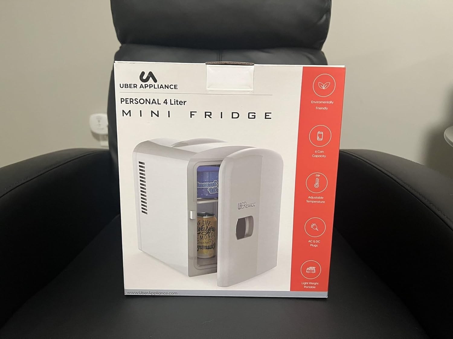4L Mini Fridge Portable White Retro Cooler Heater AC/DC Use