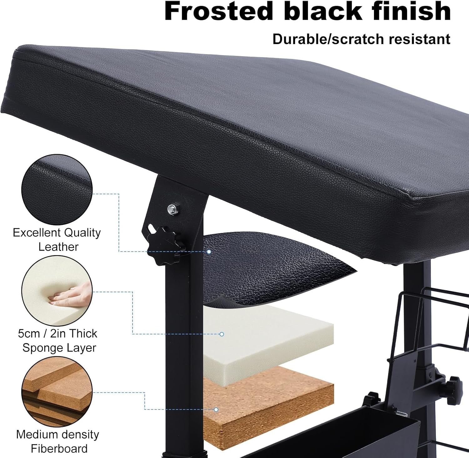 Oversized Tattoo Armrest Stand Adjustable Height Padded Artist Support Station