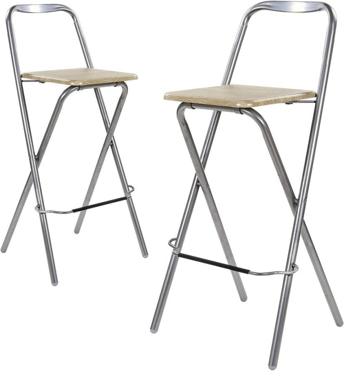 Folding Bar Stool Set 2 Natural – Compact Kitchen & Home Chairs