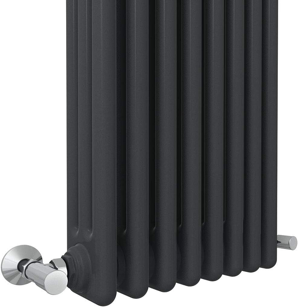 Anthracite Triple Column Vertical Radiator 1500x380mm Cast Iron Style