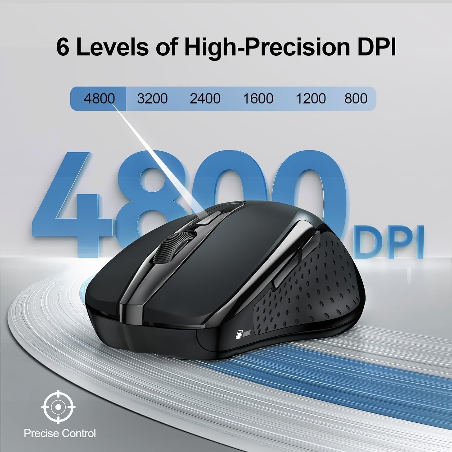 Silent Ergonomic Bluetooth Mouse 4800DPI Rechargeable Wireless for Laptop PC