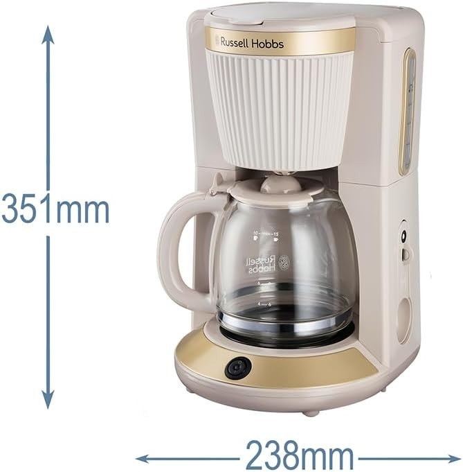 Programmable Drip Coffee Maker 1.25L Glass Carafe Keep Warm Stone Finish 1100W