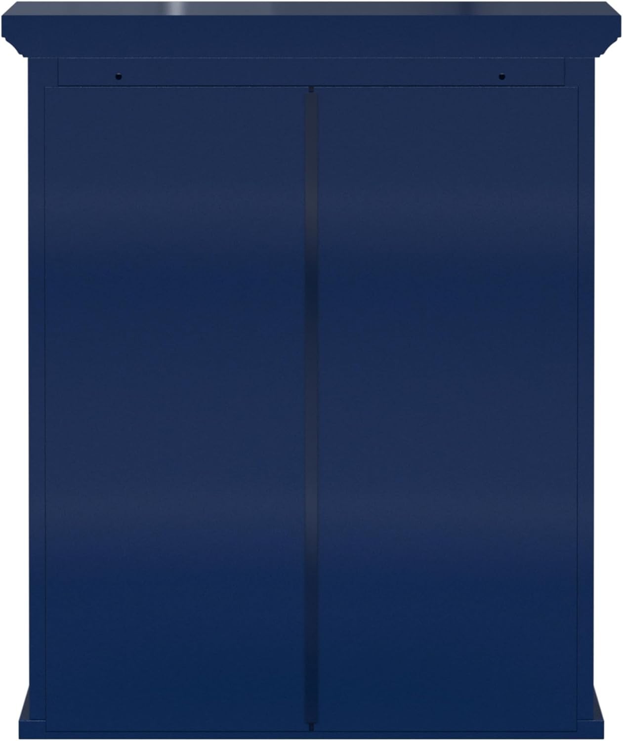 Farmhouse Wall Cabinet Navy Two-Door Storage with Adjustable Shelf 51x18x61cm