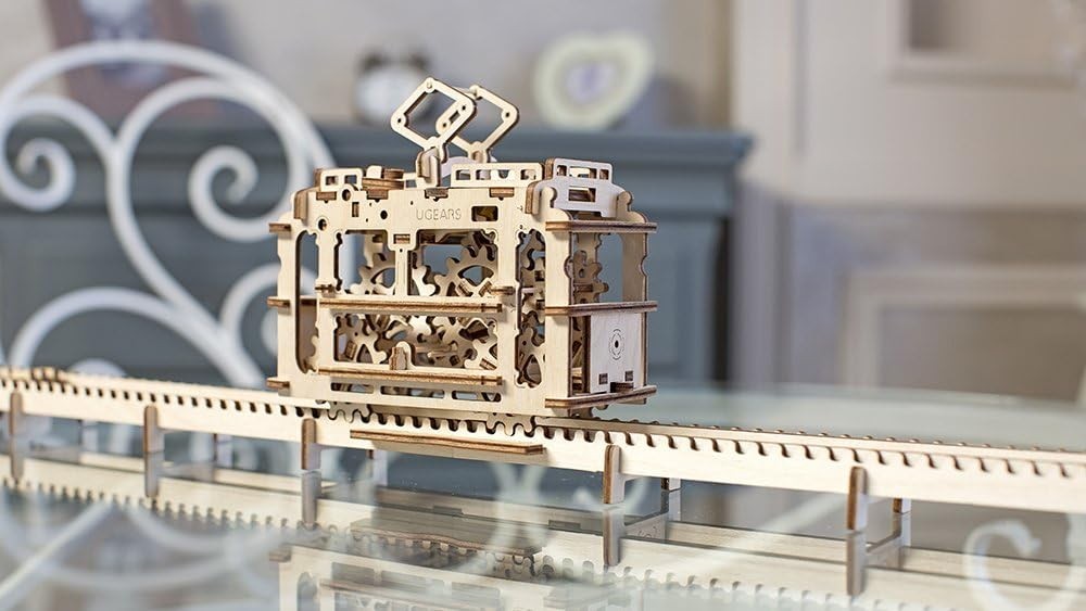 Self-Propelled 3D Wooden Mechanical Train Model Kit - No Glue, Modular Puzzle