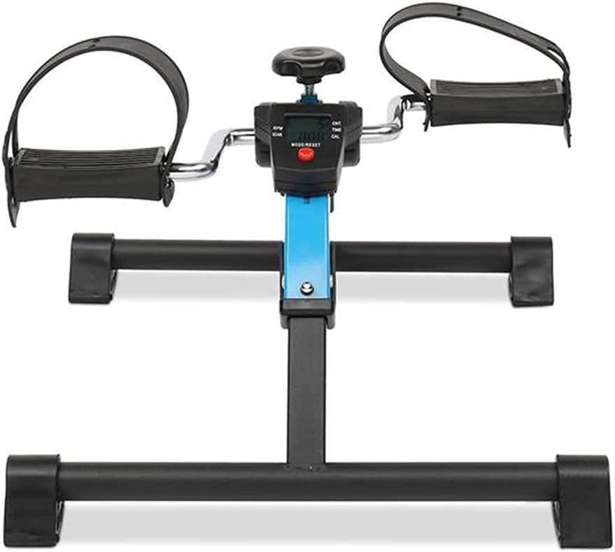 Compact Folding Pedal Trainer Adjustable Tension LCD Seated Fitness