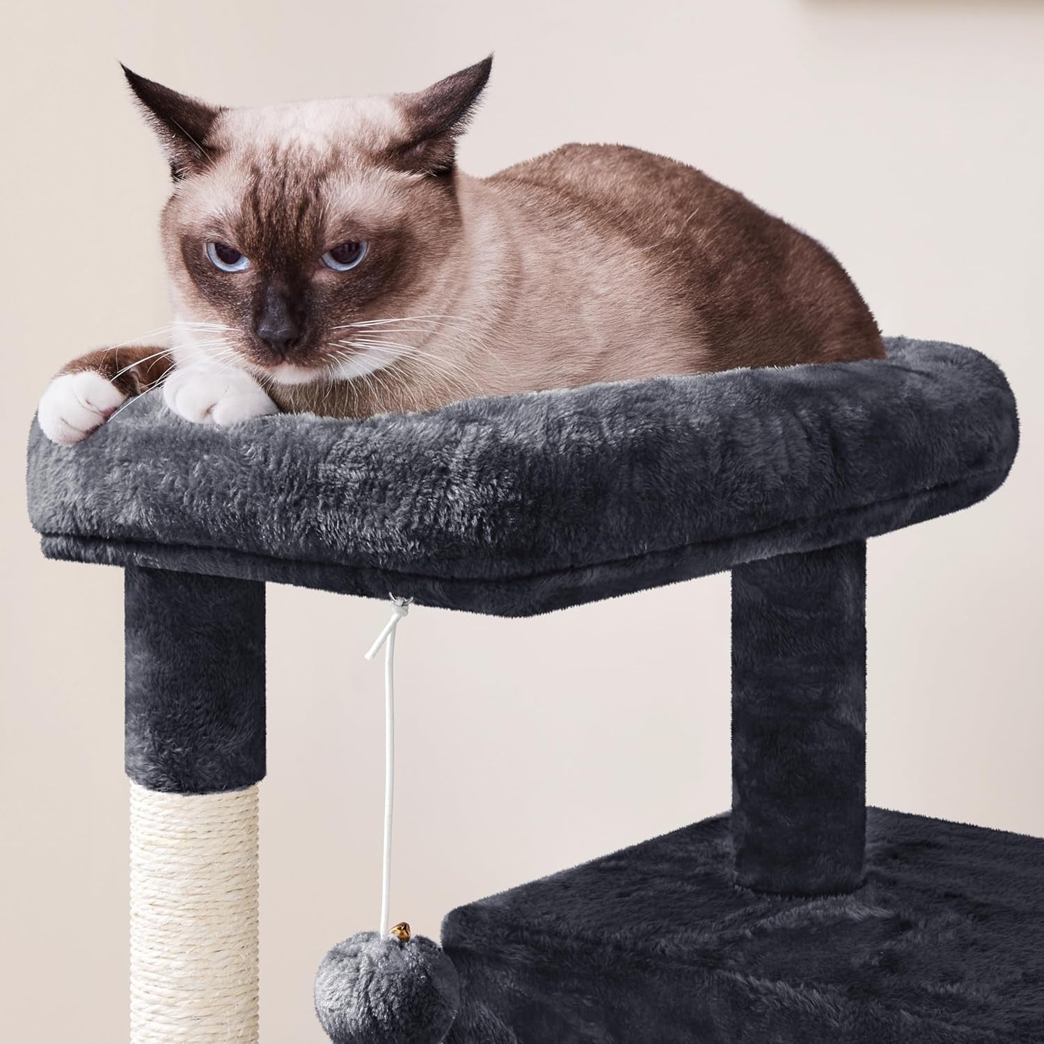 92cm Cat Tree Tower Multi Level Double Condo Scratching Post Black