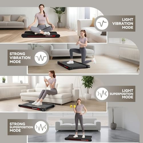 4-in-1 Vibration Walking Pad Under Desk Treadmill 0.3-6KM/H Portable