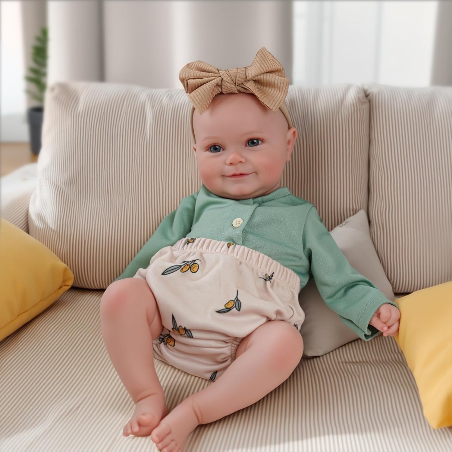 20” Reborn Baby Doll Soft Cloth Body Smiling Newborn Girl