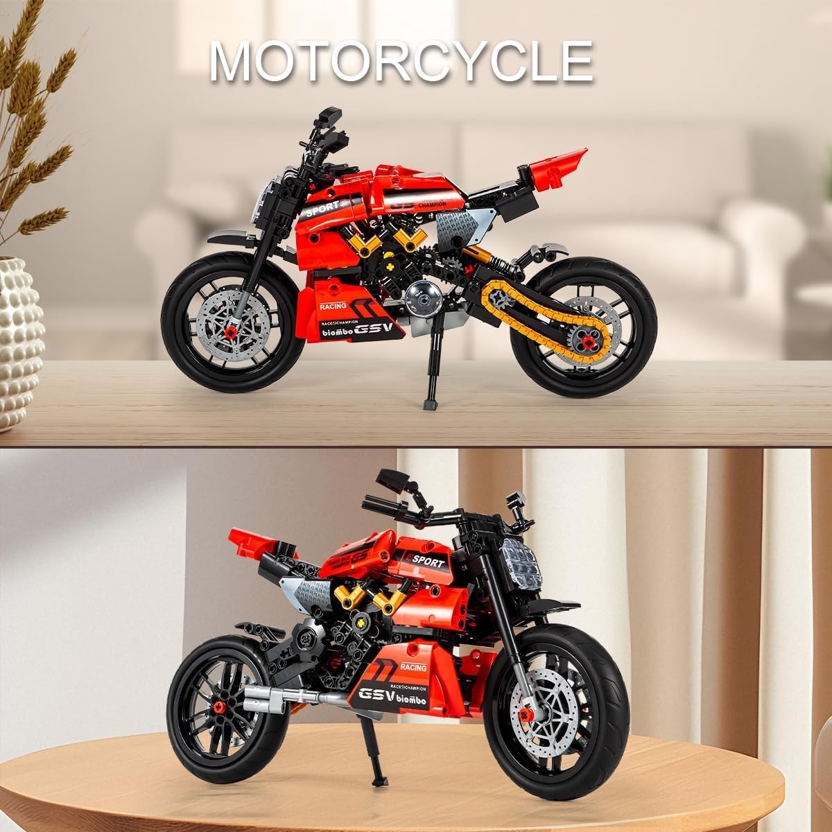 545 PCS 2-in-1 Transforming Motorbike & Helicopter Building Toy for Kids