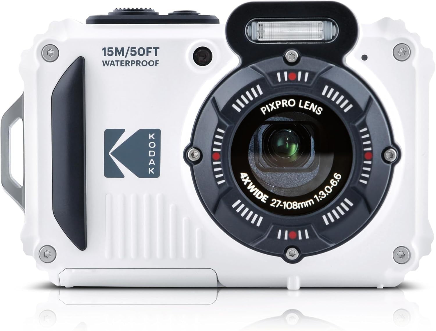 Waterproof Tough Digital Camera 16MP 4X Zoom Full HD White