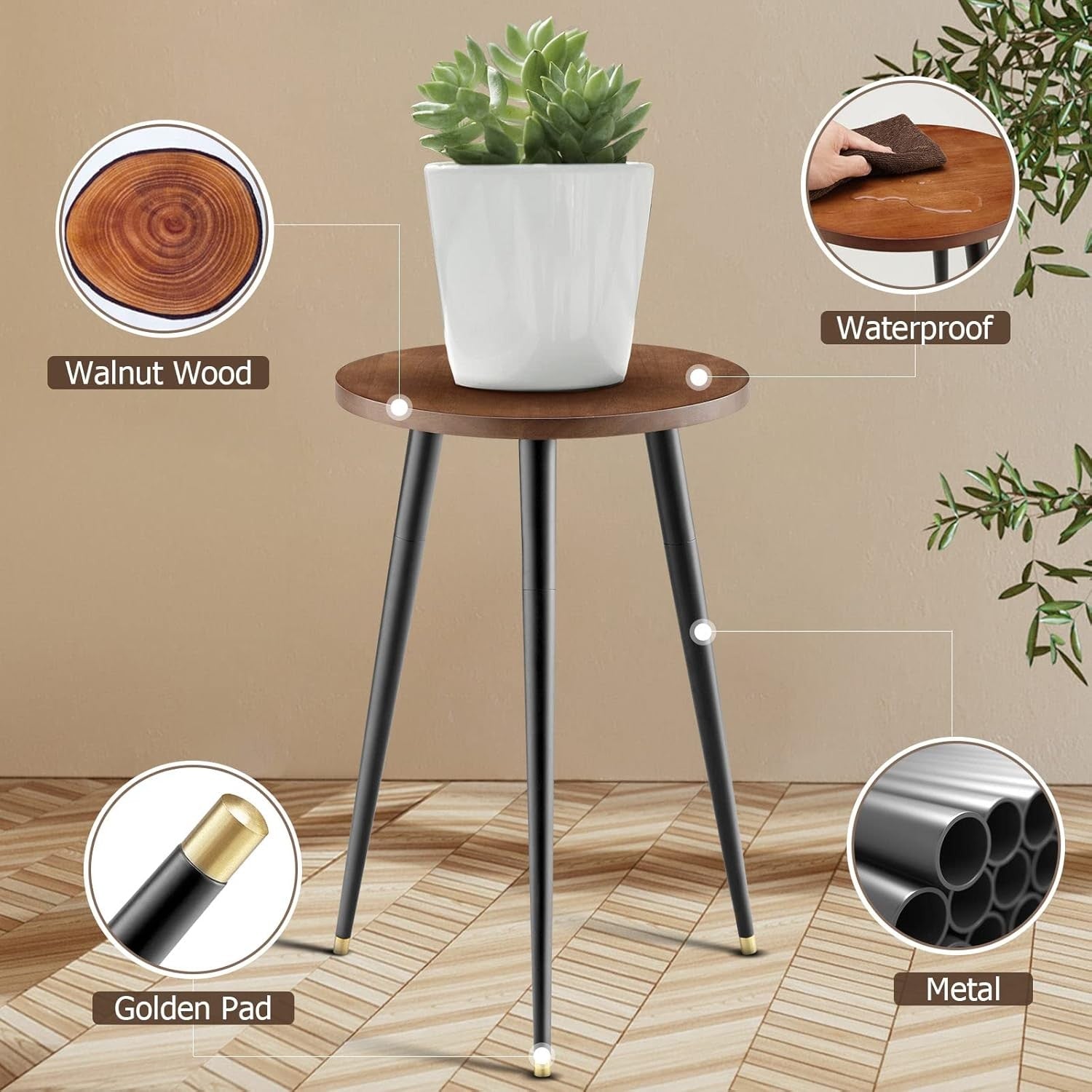 KINNARY Tall Plant Stand Indoor, Mid Century Wood Plant Stand Plant Table for Fl