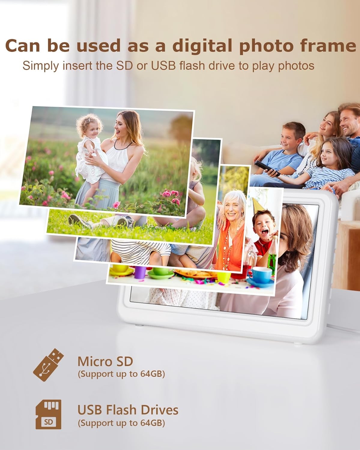 Large Dementia Digital Clock Big Display Day Date Time Alarms Elderly