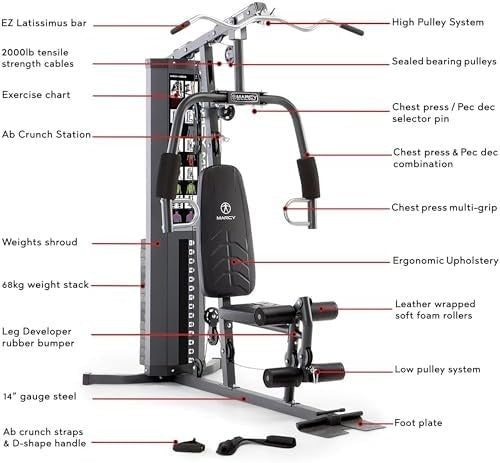 Multifunctional Home Gym Station Weight Stack Ab Crunch Strength Machine