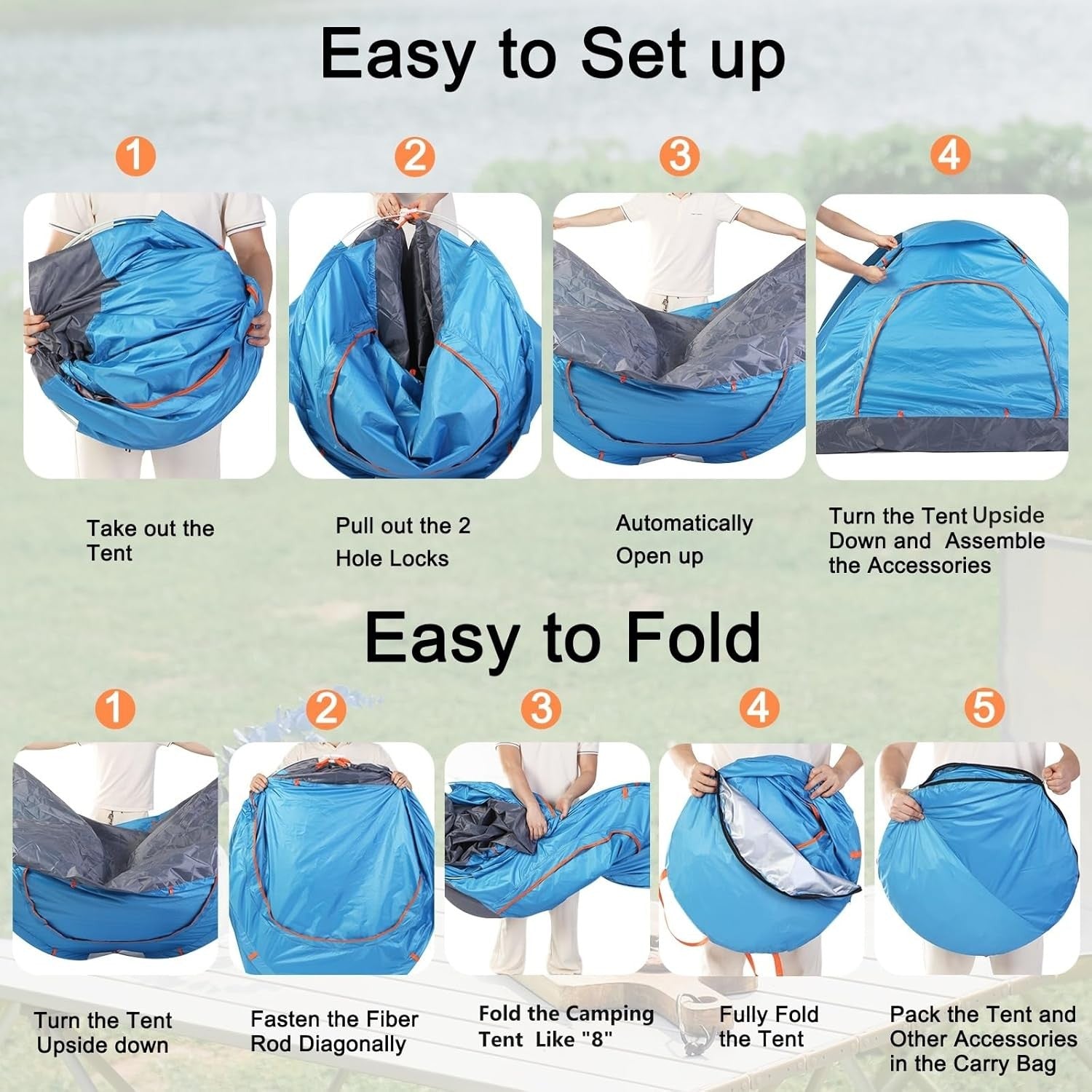 2-3 Man Automatic Pop Up Camping Waterproof