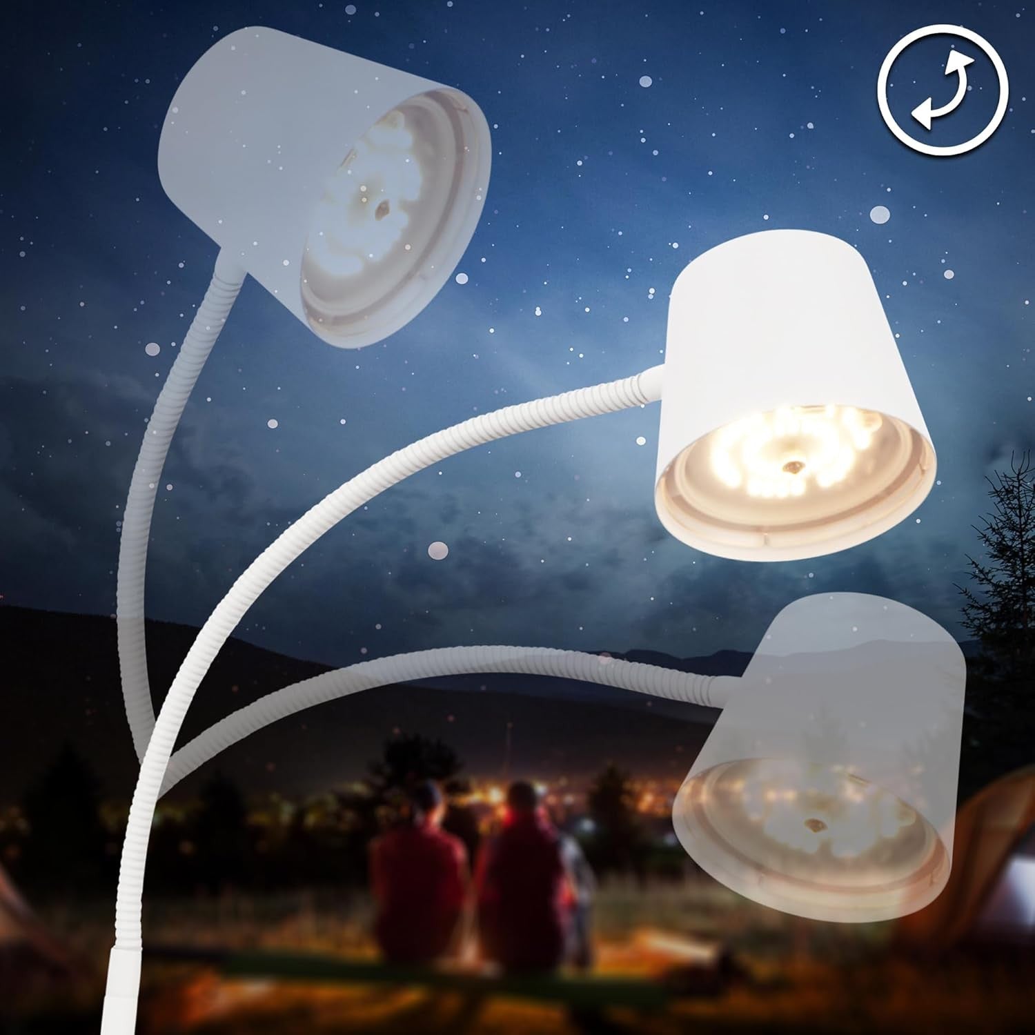 Cordless LED Floor Lamp Touch Control Dimmable Rechargeable Reading Light