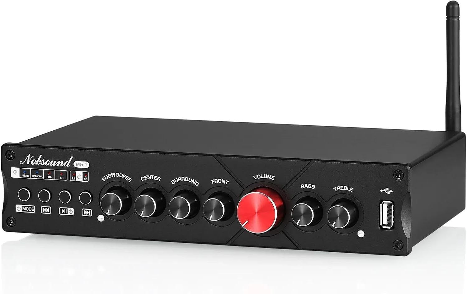 HiFi 5.1 Channel Bluetooth Home Theater Amp Subwoofer Stereo Power