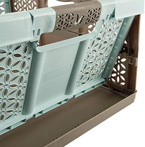 5x 32L Folding Storage Crates Heavy Duty 30kg Stackable Boxes