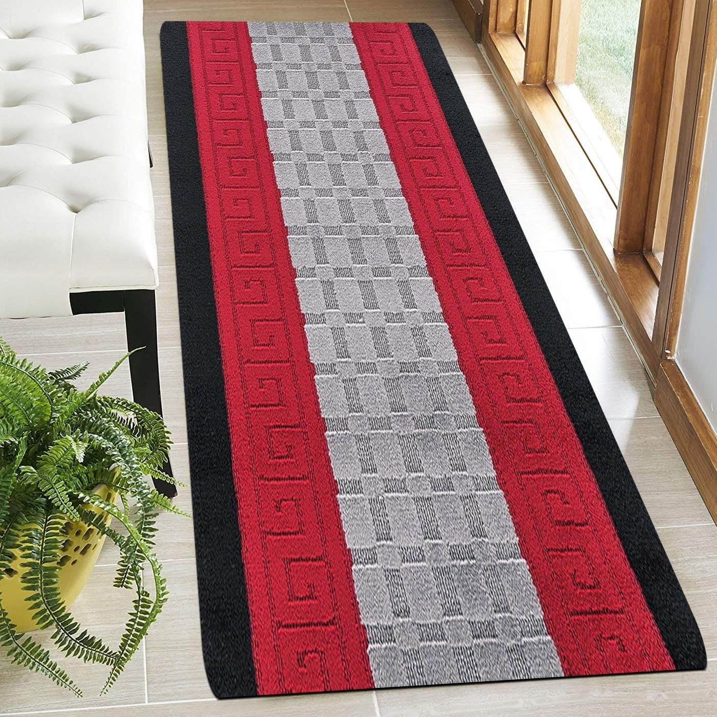 Waterproof Hallway Runner Rug 80x300cm Heavy Duty Non Slip Kitchen Floor Mat