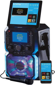 Daewoo AVS1302 Bluetooth Portable Karaoke Machine 2 Mics CD USB LED