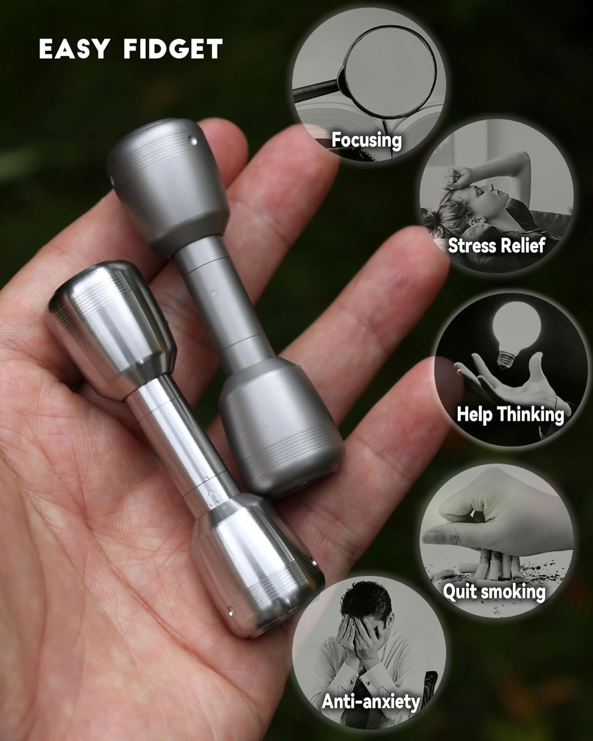 Metal Fidget Spinner Finger Dumbbell EDC Stress Relief Toy