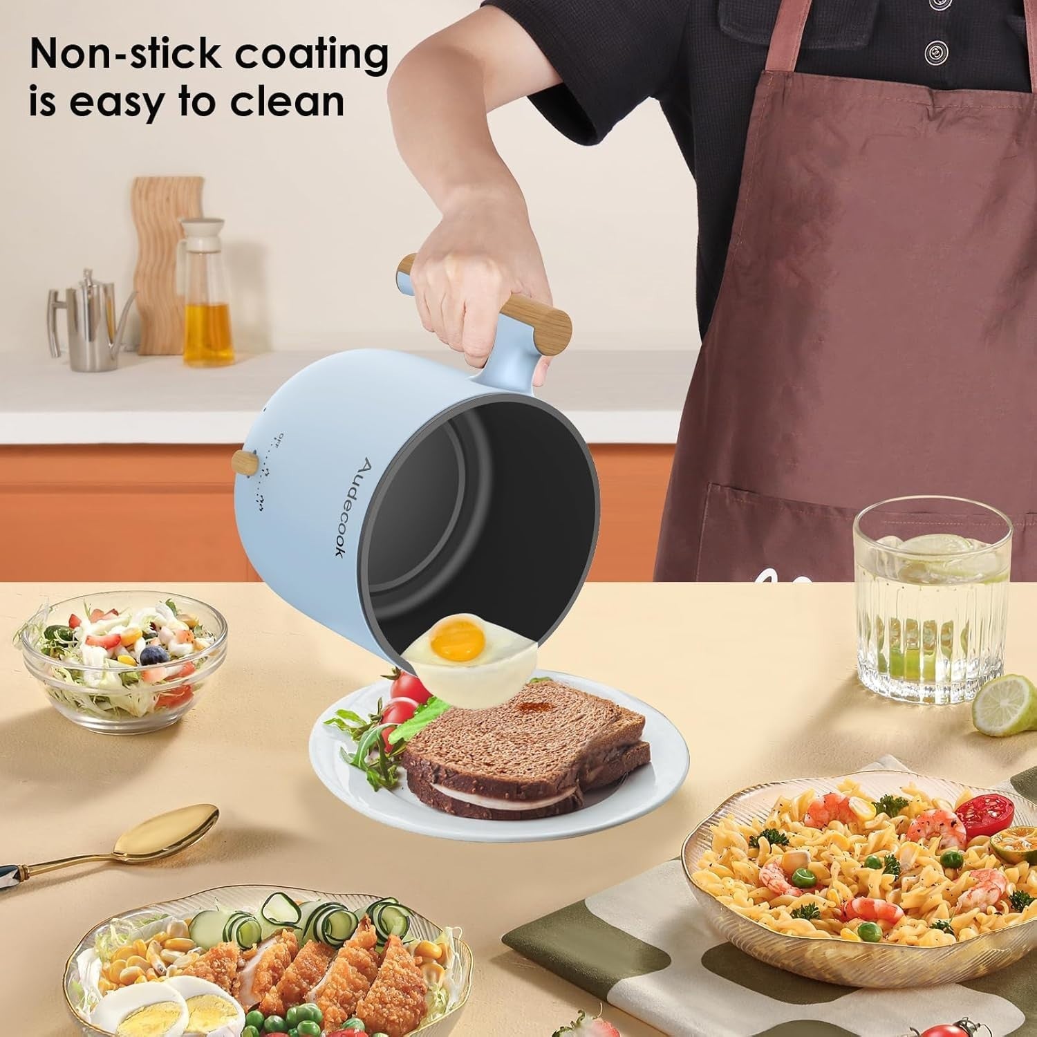 Electric 1.8L Portable Hot Pot with Steamer | Non-Stick Cooker for Soup & Ramen