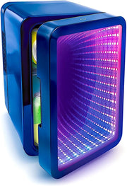 Portable 4L Mini Fridge Cooler Infinity LED Mirror Dark Blue