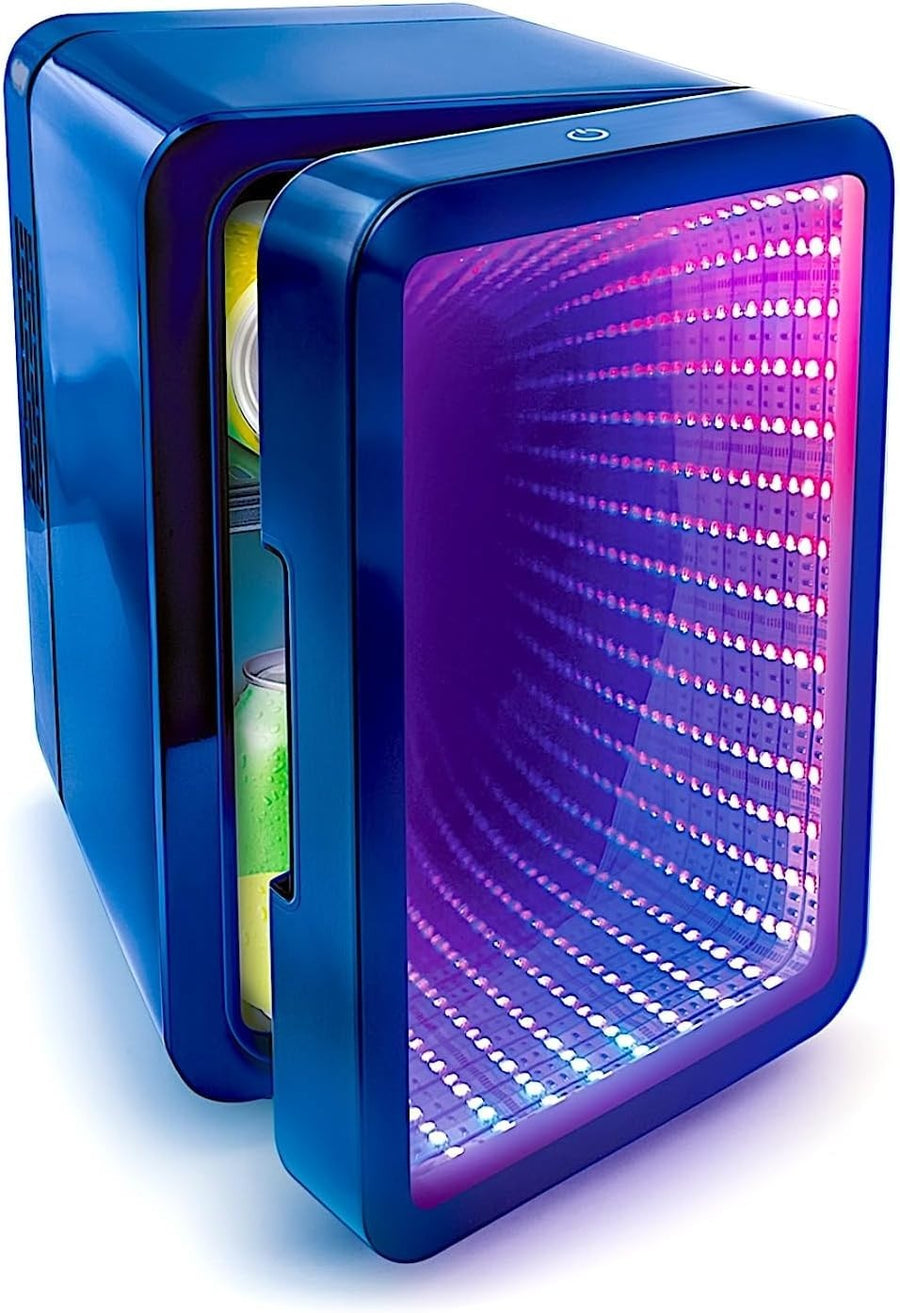 Portable 4L Mini Fridge Cooler Infinity LED Mirror Dark Blue